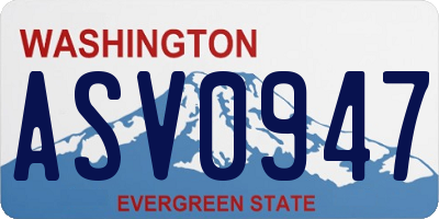 WA license plate ASV0947