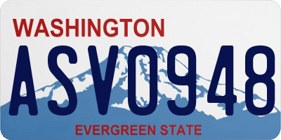 WA license plate ASV0948