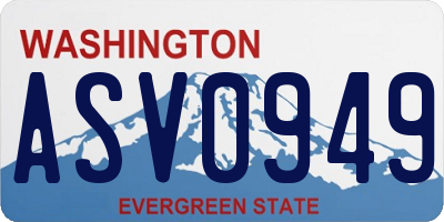 WA license plate ASV0949