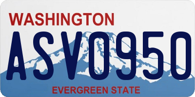 WA license plate ASV0950