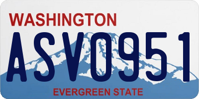 WA license plate ASV0951