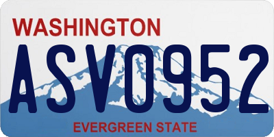 WA license plate ASV0952