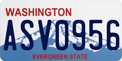 WA license plate ASV0956