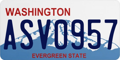 WA license plate ASV0957