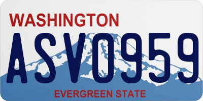 WA license plate ASV0959