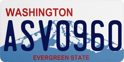 WA license plate ASV0960