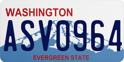 WA license plate ASV0964
