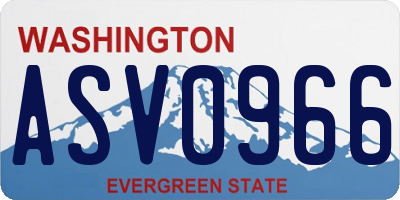 WA license plate ASV0966