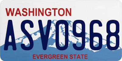 WA license plate ASV0968