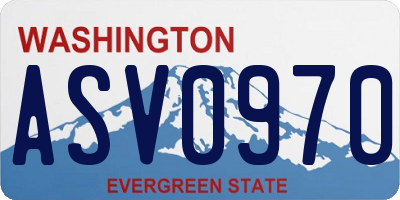 WA license plate ASV0970
