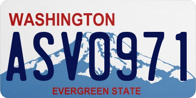 WA license plate ASV0971