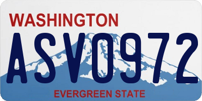 WA license plate ASV0972