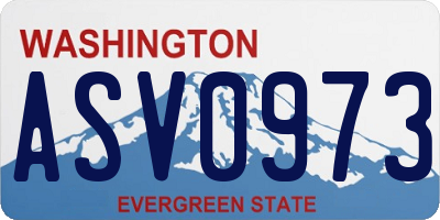 WA license plate ASV0973