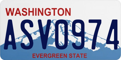 WA license plate ASV0974