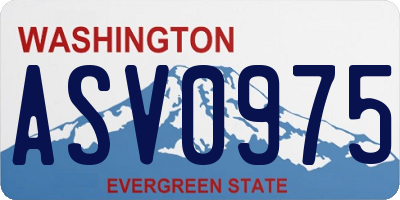 WA license plate ASV0975