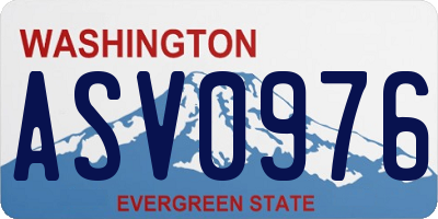 WA license plate ASV0976