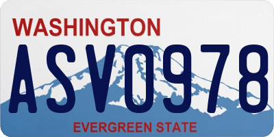 WA license plate ASV0978