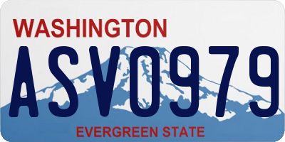 WA license plate ASV0979
