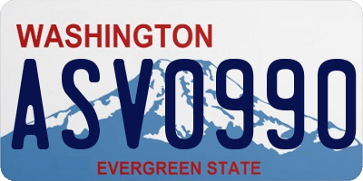 WA license plate ASV0990