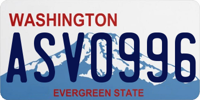 WA license plate ASV0996