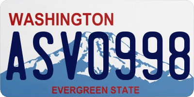 WA license plate ASV0998