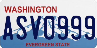 WA license plate ASV0999