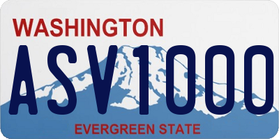 WA license plate ASV1000