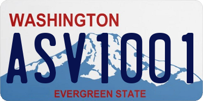 WA license plate ASV1001