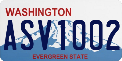 WA license plate ASV1002