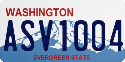 WA license plate ASV1004