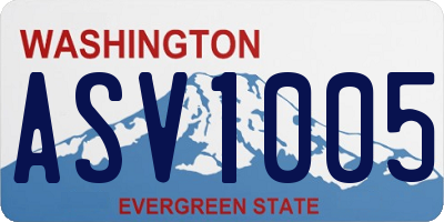 WA license plate ASV1005