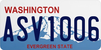 WA license plate ASV1006