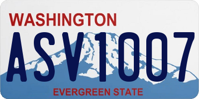 WA license plate ASV1007
