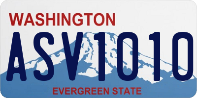 WA license plate ASV1010