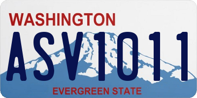 WA license plate ASV1011