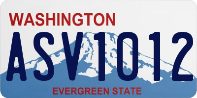 WA license plate ASV1012
