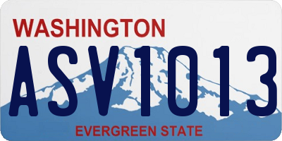 WA license plate ASV1013