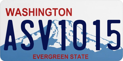 WA license plate ASV1015