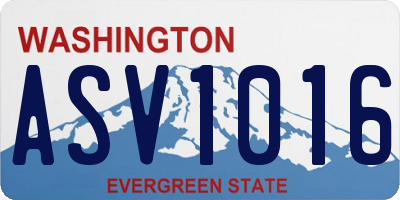 WA license plate ASV1016