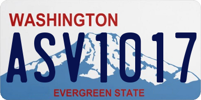 WA license plate ASV1017
