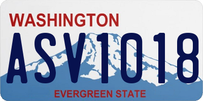 WA license plate ASV1018