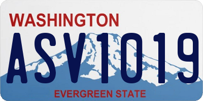 WA license plate ASV1019