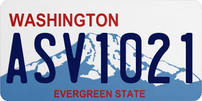 WA license plate ASV1021