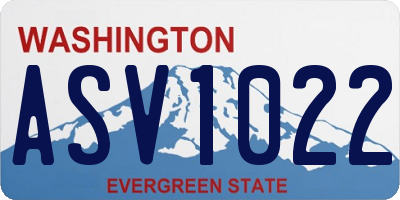 WA license plate ASV1022