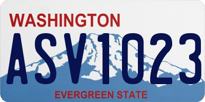 WA license plate ASV1023