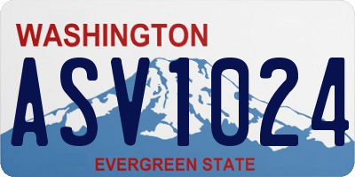 WA license plate ASV1024