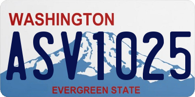 WA license plate ASV1025