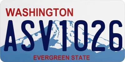 WA license plate ASV1026
