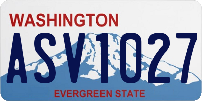 WA license plate ASV1027