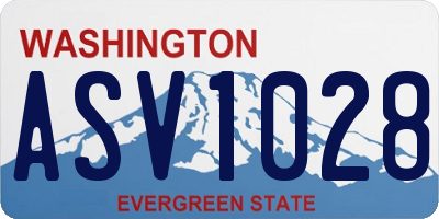 WA license plate ASV1028